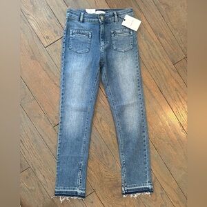 Anine Bing Patch Pocket Mid-rise Crop Skinny Jeans Size 29 New With Tags